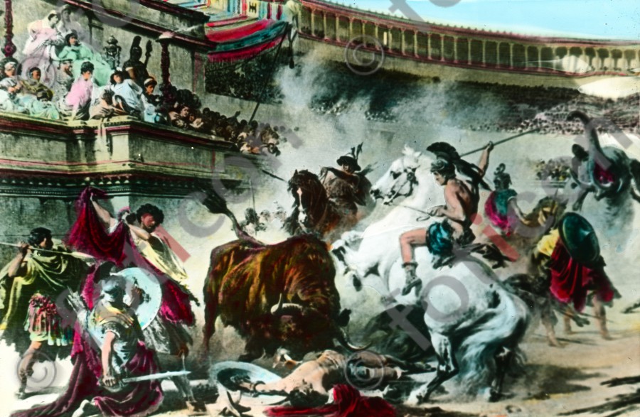 Kämpfe im Kolosseum | Fights in the Coliseum - Foto simon-107-037.jpg | foticon.de - Bilddatenbank für Motive aus Geschichte und Kultur